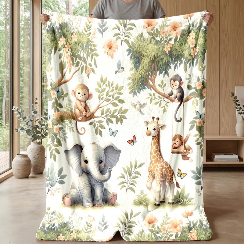 Golden Unicorn in Sunlit Forest Theme blanket Lightweight Warm Flannel Blanket Decorative Throw Blanket for Home Decoration