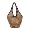 Summer Woven Beach Bag With Magnetic Closure For Casual Day Use