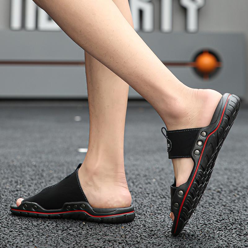 Fashion Men Summer Sandals Youth Slippers Men Design Outside Thick-Soled SandalsHigh Quality Slippers Non-Slip Men Shoes Big Size 48 49