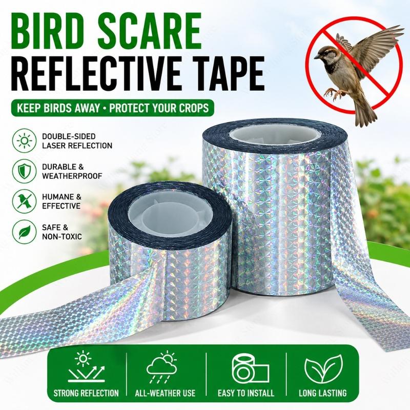 Double Side Laser Reflective Bird Scare Tape Effective Bird Repellent Strip Garden Farm Protection Tool Against Bird Damages