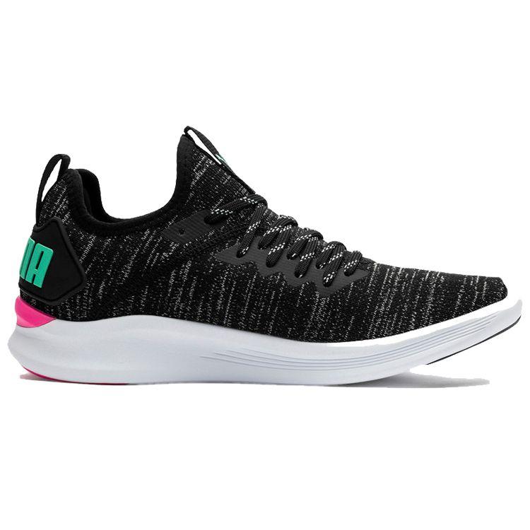 Puma Кроссовки женские Ignite Flash Evoknit с низким верхом, для повседневной носки, черные/розовые 190511-11
