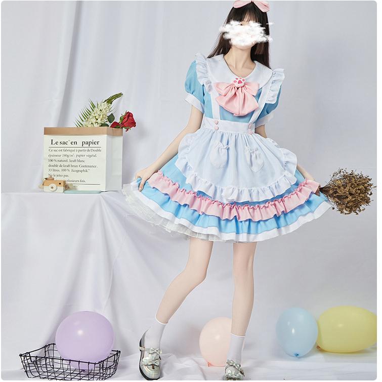 Дизайн костюма для косплея на Хэллоуин [цветок дождливого дня] новое платье горничной Soft Sister Lolita Cos Dress