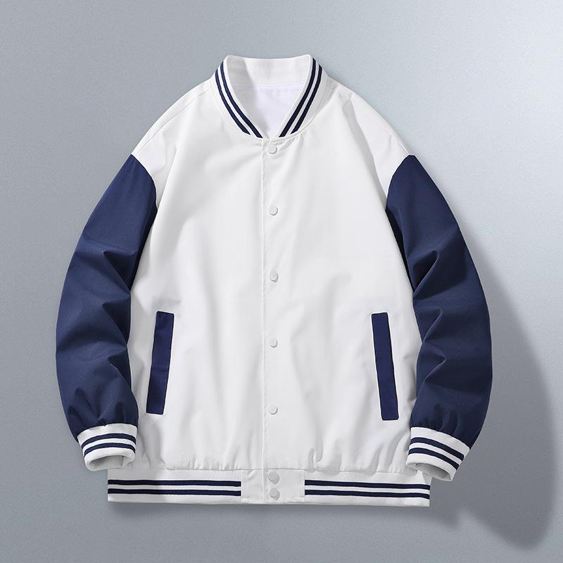 Весенне-осенняя куртка, бейсбольная форма, однотонная студенческая куртка в гонконгском стиле, мужская и женская куртка свободного покроя