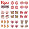 10pcs /Lots Trendy Pattern Letter Slogans Embroidery Patch Diy Pink Cartoon Couple Patch Iron On Patches Sew Stickers Badge Decor 
