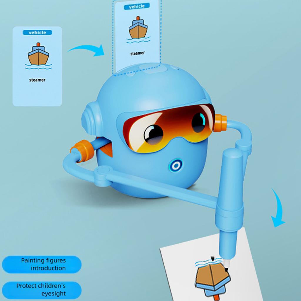 Умный Автоматический Робот для Рисования Игрушка Веселая Музыкальная Обучающая Машина для Рисования со 100 Карточками 14 Цветными Ручками