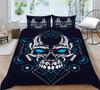Home Bed Set Skull Print Pillowcase Bedspreads Soft Duvet Cover Queen King Size Teen Boy Girl 3D Soft Quilt Cover
