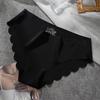 Women Solid Seamless Briefs Ice Silk Panties Thin Underwear Comfort Intimates Lingerie Sexy Low-Rise Underpants Plus Size S-XXL