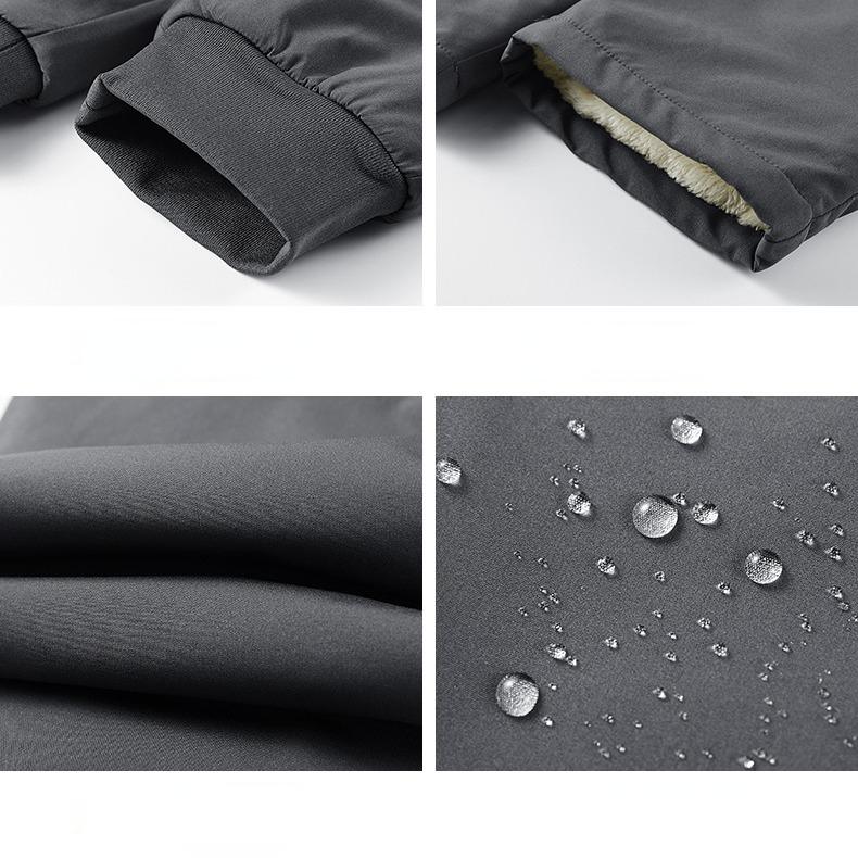 Хлопковые брюки, мужские осенне-зимние водонепроницаемые теплые повседневные спортивные штаны, мужские брюки большого размера, мужские брюки с подкладкой из овечьей шерсти на шнурке