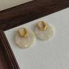 Minimalist and gentle commuter earrings resin smudge fashion high sense fresh niche design light luxury versatile earrings women