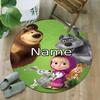 Customizable M-Masha and the Bear3 Round Non-Slip Carpet - Ideal for Garden, Picnic, Office, Perfect for Decoration, Suitable For All Seasons