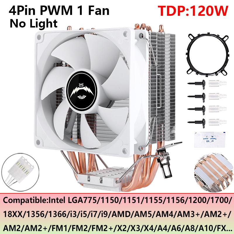 Совместимый x79 x99 AM3 AM4 i3 i5 Процессор 4 Тепловые Трубки Охладитель CPU Вентилятор 90мм 4-контактный PWM Воздушное Охлаждение Установка LGA2011 115x 1200 1700