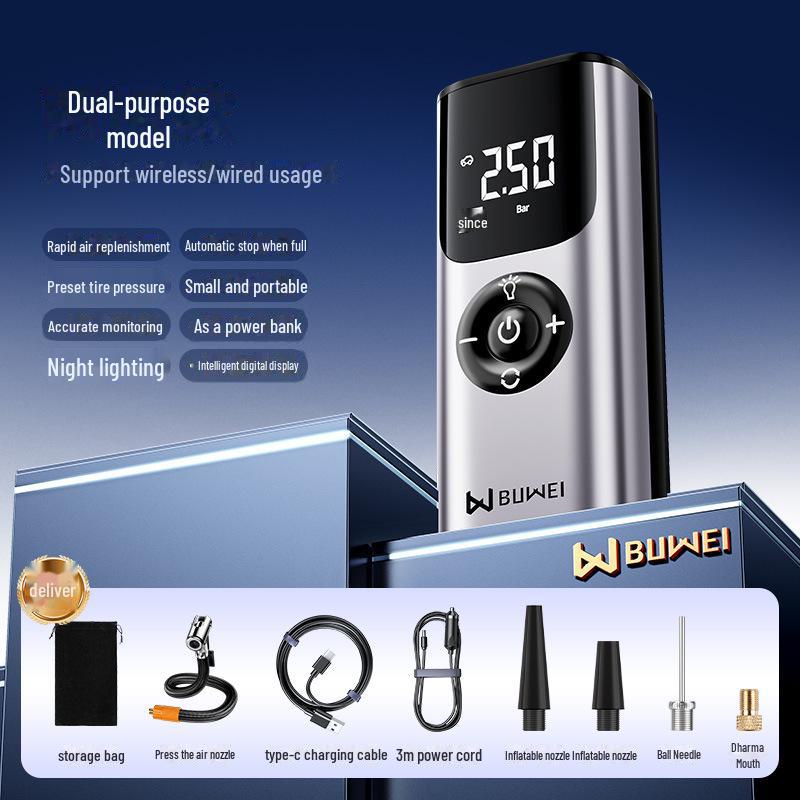 Компактный беспроводной воздушный насос для велосипедов, автомобилей и мотоциклов