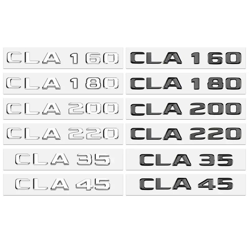 3d ABS Black Car Letters For Mercedes Benz AMG A45 A160 GLA200 CLA180 V8 V12 4MATIC Emblem Badge Logo Sticker Trunk Accessories GW1