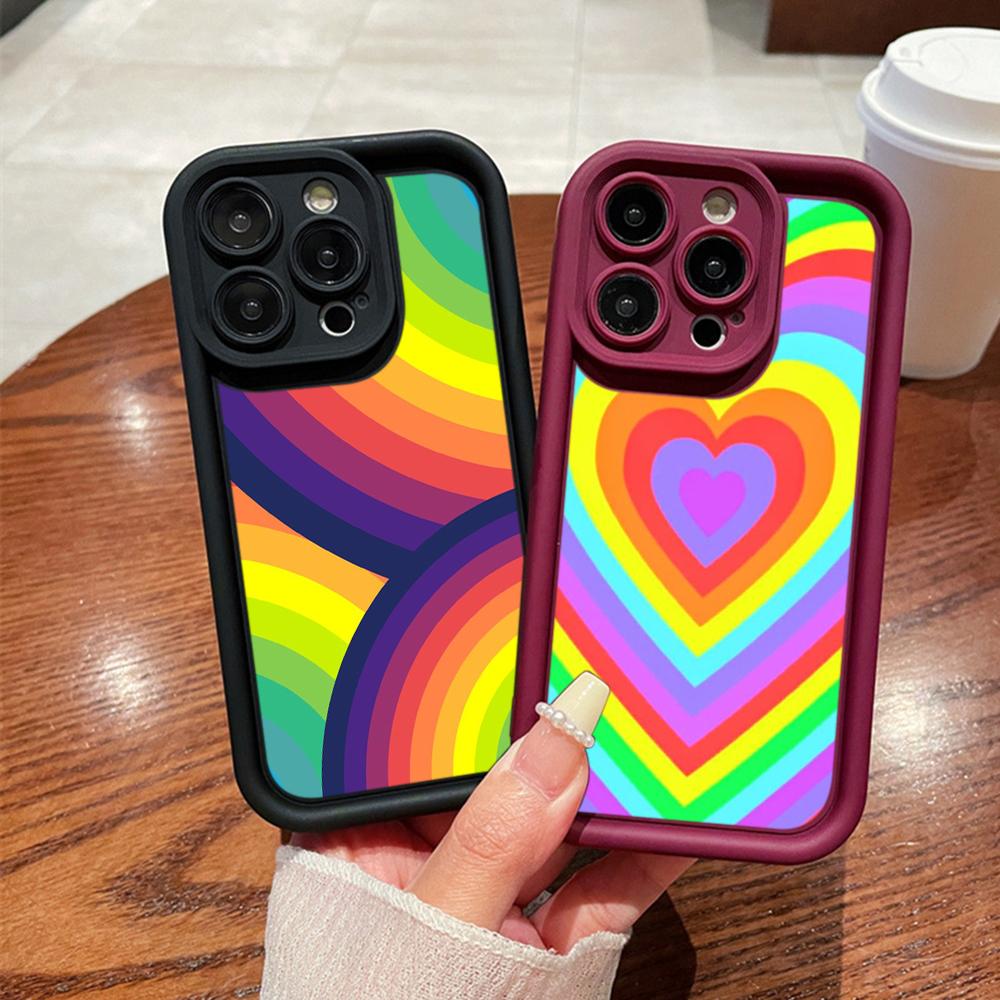 Ae93 Rainbow Art Design Защитные чехлы для телефонов для iPhone 13 14 15 Pro Max XR infinix Hot 40i 30i Tecno Camon 30 20 Pro Angel Eyes Задняя крышка из ТПУ