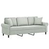 Vidaxl 3-Osobowa Sofa Z Poduszkami, Jasnoszara, 180 Cm, Aksamit