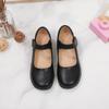 Модная детская кожаная обувь, повседневная универсальная черная обувь для девочек на плоской подошве, весенне-осенняя детская обувь для школы, нескользящая