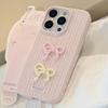 Korean Three-dimensional Pink Bow for Apple 17 Mobile Phone Case for IPhone 16 Silicone 15 Promax Anti-fall 13
