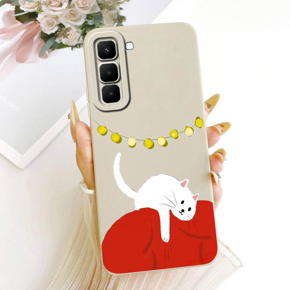 For Infinix Hot 70 X6895 Cute Cat Flower Cartoon Phone Case For Infinix Hot70 Soft Silicone Covers Bumpers