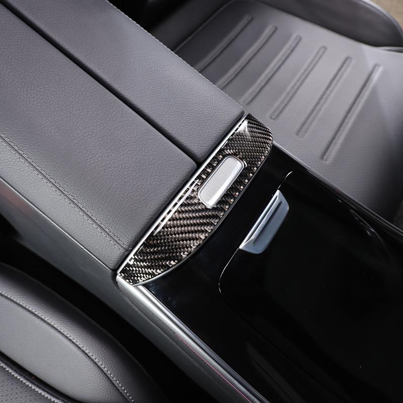 Soft Carbon Fiber Car Armrest Box Switch Panel Trim Sticker For Mercedes Benz C-Class W206 2022-2024 Car Interior Accessories