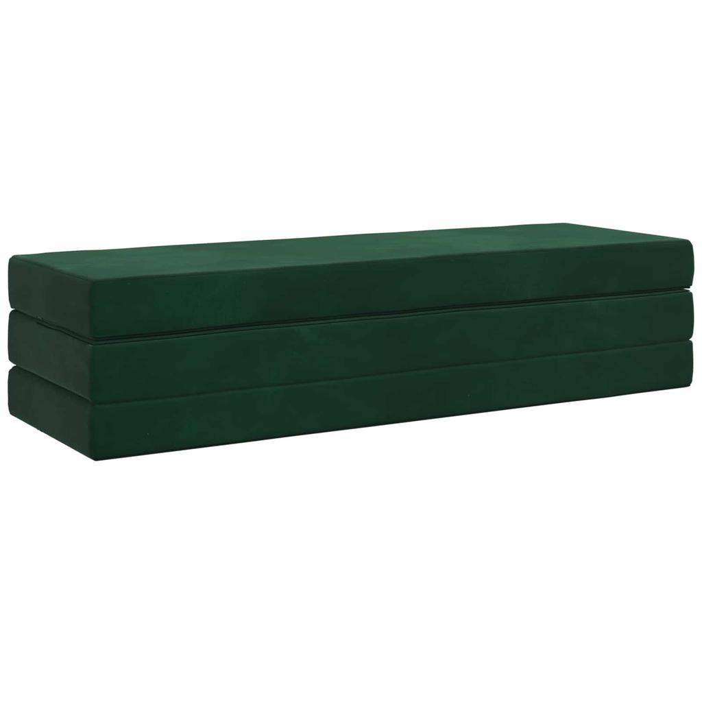 Folding Sofa Bed 180 x 67 x 45 cm Dark Green