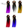 Women Maxi Dress with Pockets V Neck Short Sleeves Gradient Contrast Colors A-line Full Length Dress for Daily Party Dating