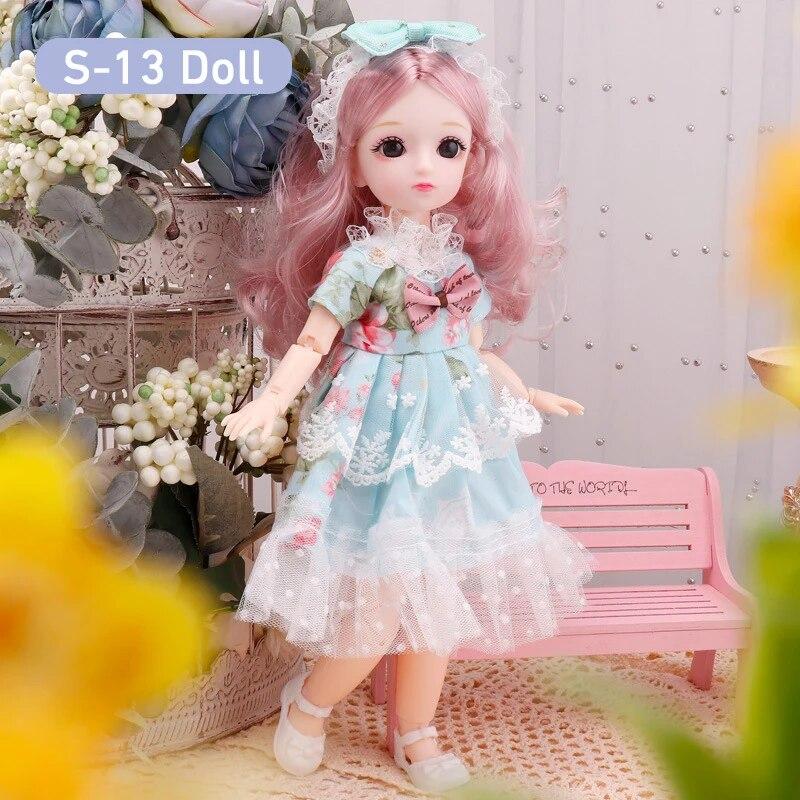 Кукла BJD для девочек, 30 см, аниме-кукла, 23 шарнира, подвижное тело с юбкой, шляпа, головной убор, игрушка «сделай сам»