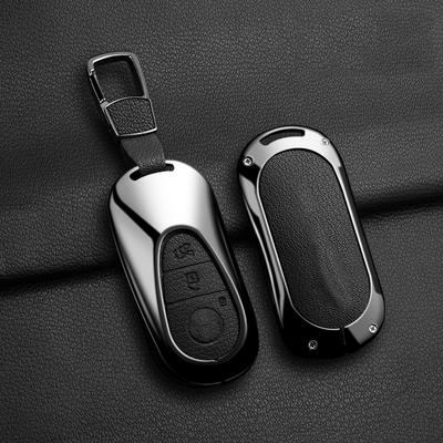 Кожаный чехол-брелок из цинкового сплава для автомобильного ключа Mercedes Benz C E S-класса Glc W206 W223 W214 E300 C260 C300 S450 S500 S400