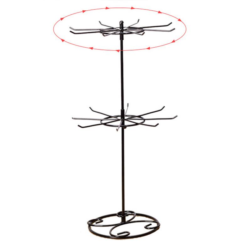 3-уровневая витрина для ювелирных изделий, брелок для ключей, вращающаяся железная вращающаяся металлическая подставка