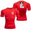 Men Compression Shirt Workout Quick Dry Levi Ackerman Print Top Breathable Sweat Absorbing Fit Fitness T-Shirt Sweat-Resistant
