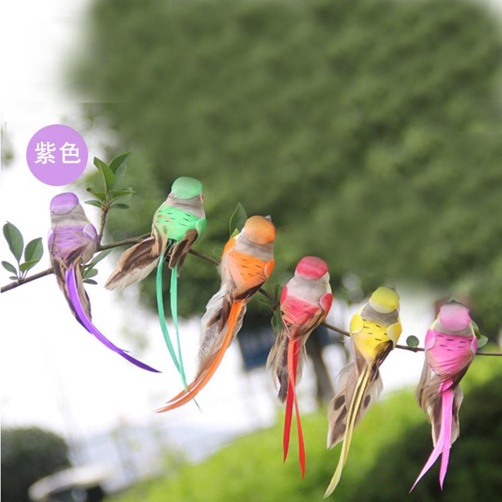 12Pcs Cute Artificial Feather Robin Birds Christmas Decorations