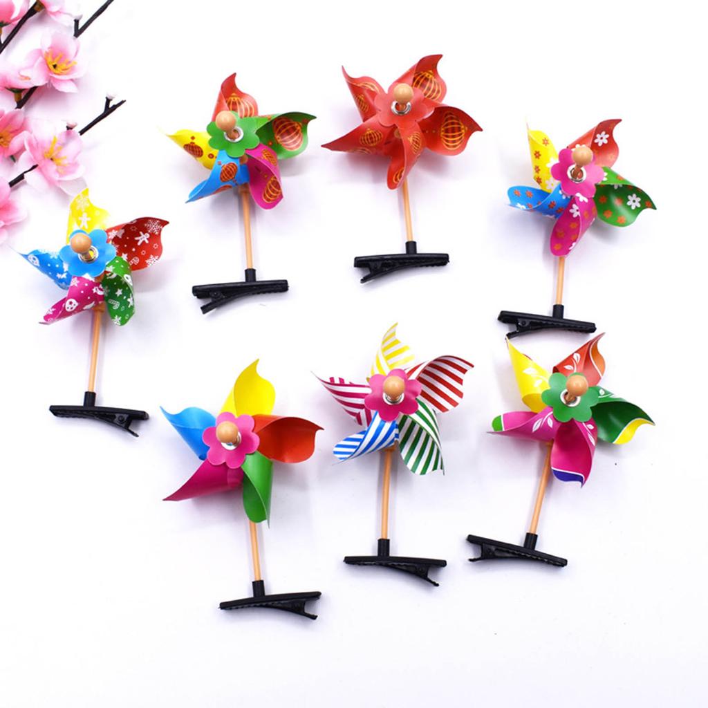 Pack of 24 Pinwheel Hair Clip Colorful Windmill Hairpins Fun Hair Barrette Women Headwear Elegant Hair Pin Accessories