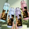 1PC Cute Cat Couple Cartoon 750ml Color Plastic Sports Water Bottle Leakproof Flip Straw Lid Suitable for Sports Office Home Use