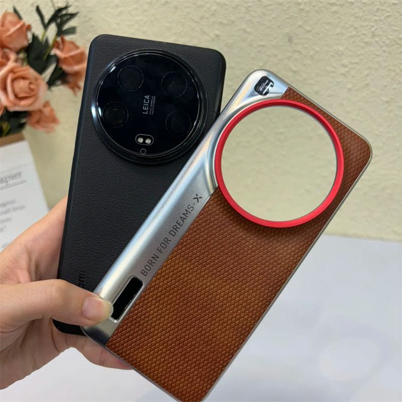 Чехол для Xiaomi 15 14 13 Ultra с простым большим отверстием для камеры, кожаная текстура, защитный бампер для Xiaomi 14 13 12S Ultra