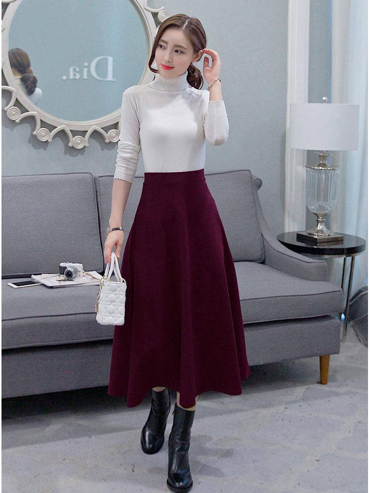 Ретро Арт Юбка Макси А-силуэта с высокой талией - Эластичная, Плиссированная, Всесезонный Хлопок для Женщин