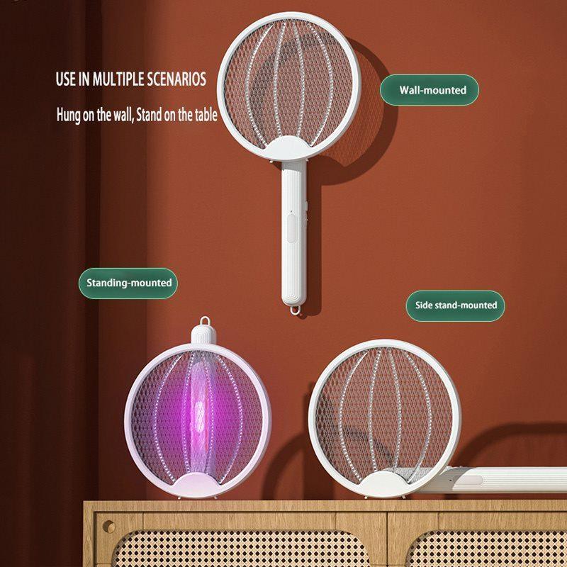 Два в одном литиевая батарея Бытовая складная мухобойка от комаров Открытый электрический убийца комаров Световая волна USB Перезаряжаемая ловушка для насекомых
