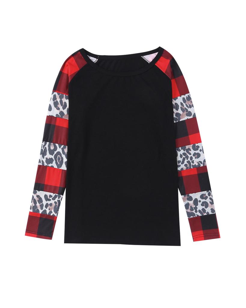 Azura Exchange Топ с открытыми плечами в клетку и леопардовым принтом