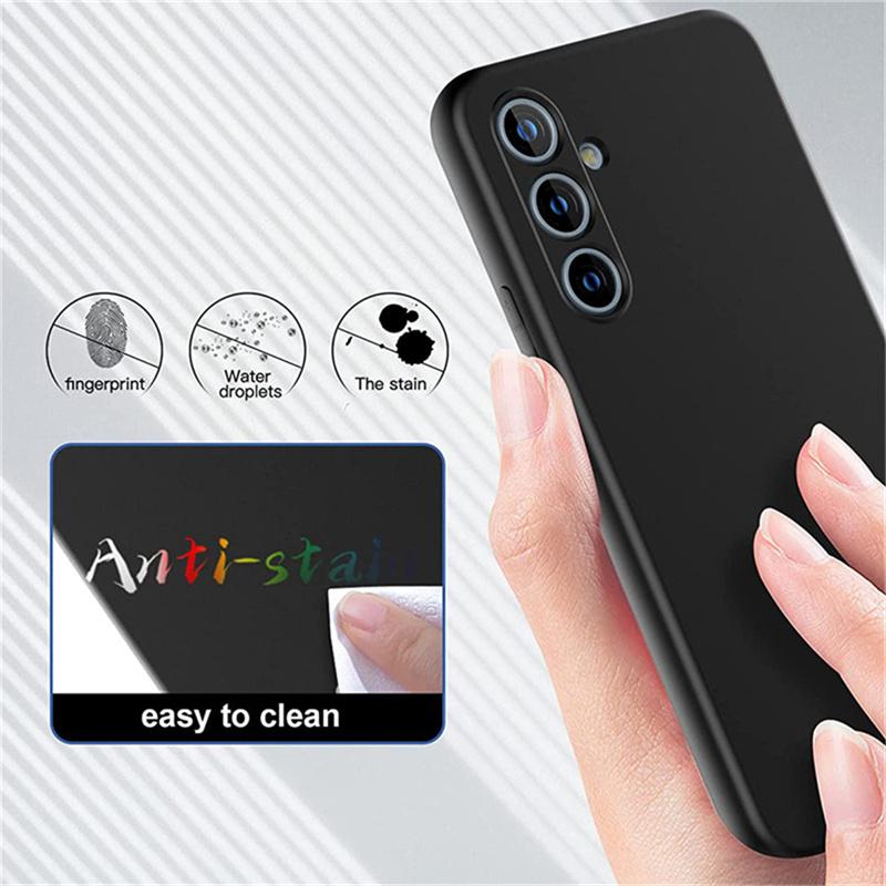 Тонкий черный матовый мягкий силиконовый чехол для телефона TPU для Samsung Galaxy A06 A16 A14 A24 A34 A54 5G A15 A25 A35 A55 5G Redmi 14C 12c 13C Note 14 13 Pro+