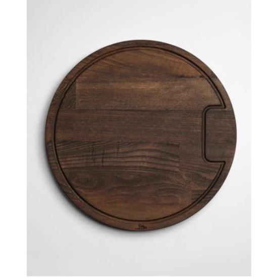 Деревянная тарелка для сервировки и презентации пиццы из натурального граба – дизайн на ножках