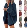Women's Loose Cardigan Doll Sleeve Patchwork Irregular Fake Pocket Button Jacket