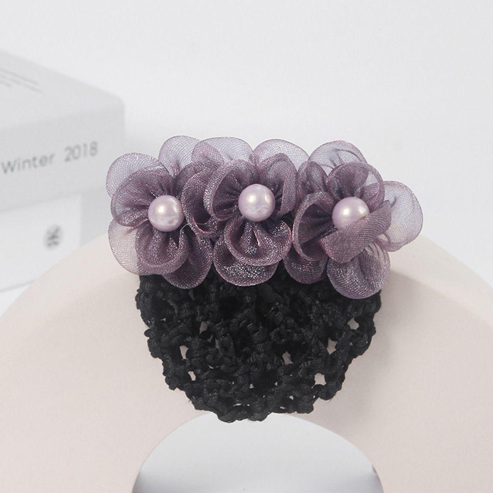 Бантик для волос, чехол для пучка, женские пружинные зажимы, кружевная сетка для волос с цветком, корейский пучок, снуд, заколки для волос, чехол для сетки