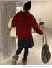Plus Size Women's Hooded Long Sleeve Solid Color Pullover Sweatshirt with Velvet-Lined Slimming Design