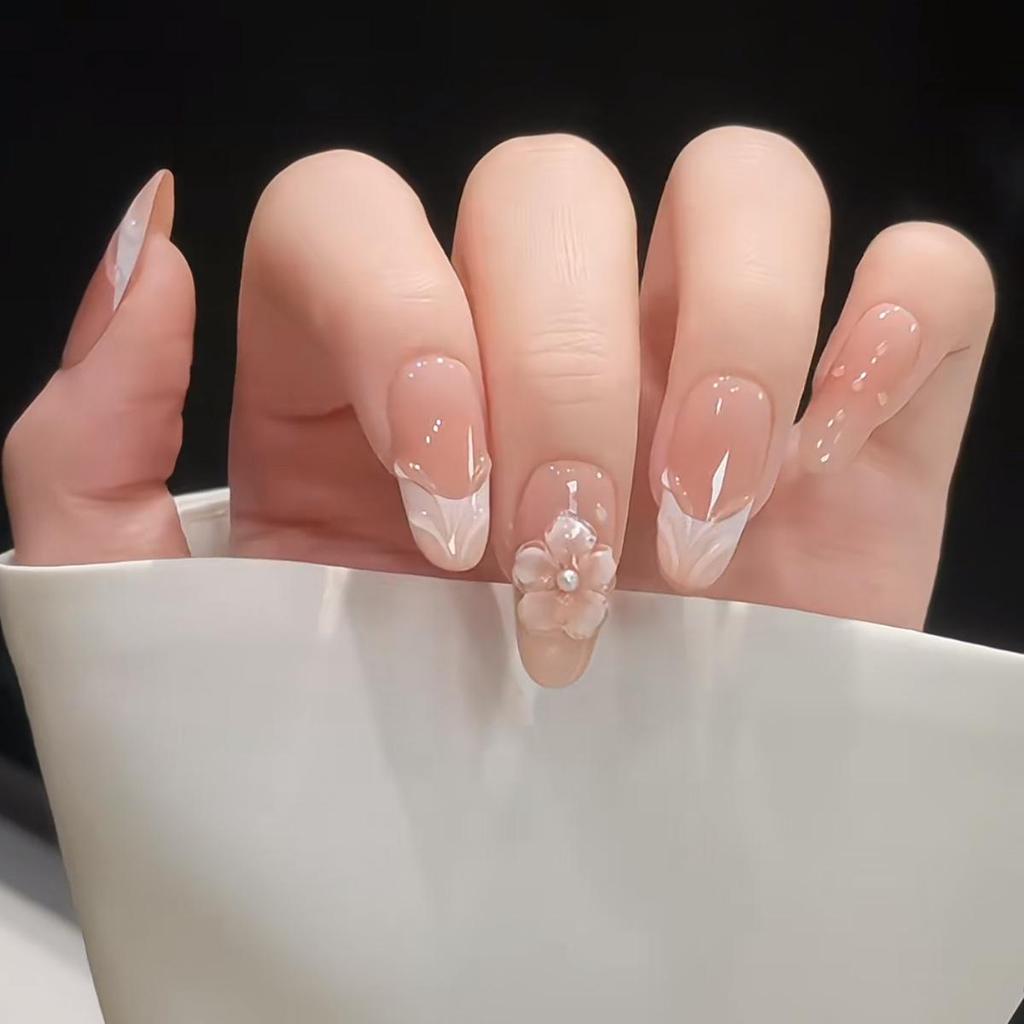 Peach Blossom Gradient Ice Flower Blush - 3D Wearable Manicure and Whitening Effect