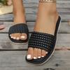 Women's Slippers Women's 2025 Summer New Fashion Flat Bottom One Pedal Outside Wear One Word Sandals Home Indoor Slippers