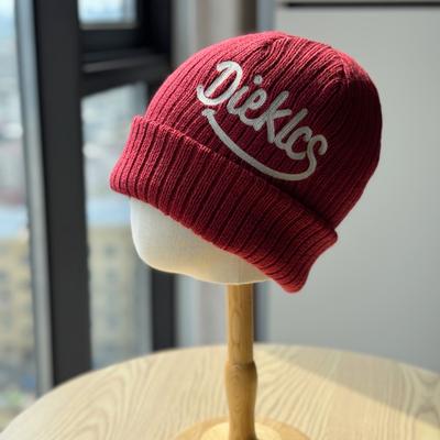 Новая пара бордовая шерстяная шапка для женщин большая голова маленькое лицо зимняя холодная шапка утолщенная теплая вязаная шапка трендовая для мужчин