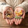 Pastoral Style Home Decor 10/20/30Pcs 2D Flat Farmhouse Chicken Wooden Hanging Ornament, Rooster Hen Coop Barn Holiday Tree Decorations Farm Pendants