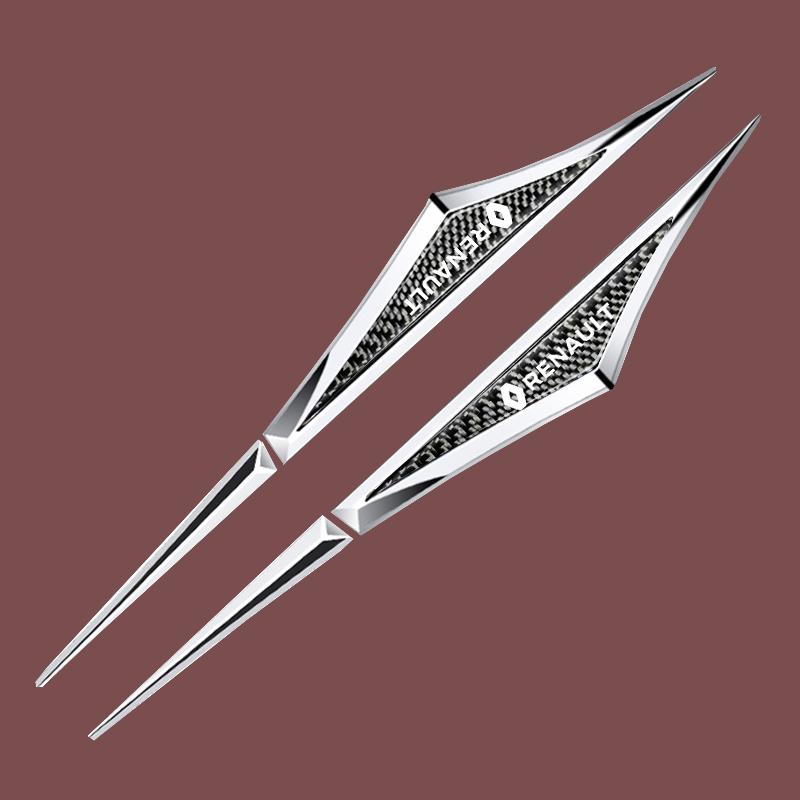 Внутренние наклейки Углеродное волокно Наклейки-эмблемы на крыло автомобиля Наклейки Подходят для Renault RS Koleos Captur Kadjar Megane Clio Ta