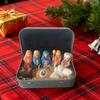Mini Nativity Scene Figurine In Tin Box Portable Pocket Birth of Jesus Ornament Christmas Holy Family Jesus Sheep Statue Home Desk Shelf Office