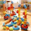 66/92Pcs/Set Magnetic Train Track Set DIY Race Car Cube Rail Building Kit Toddlers Boys Girls Gravity-Defying Electric Train STEM Toy