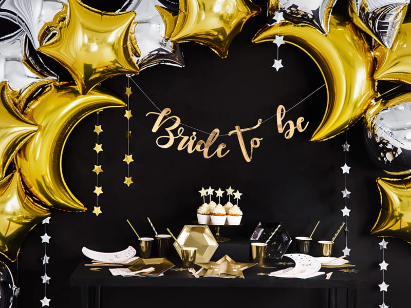 Partydeco Talerzyki Papierowe Lets Celebrate Czarne 23Cm /6 Szt