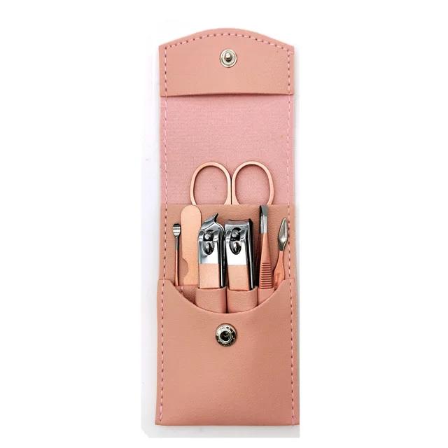 4/12/16pcs Manicure Cutters Anti Splash Nail Clipper Set Bag Household Rose Gold Ear Spoon Nail Clippers Pedicure Nail Scissors Tool Sharpe Home Use